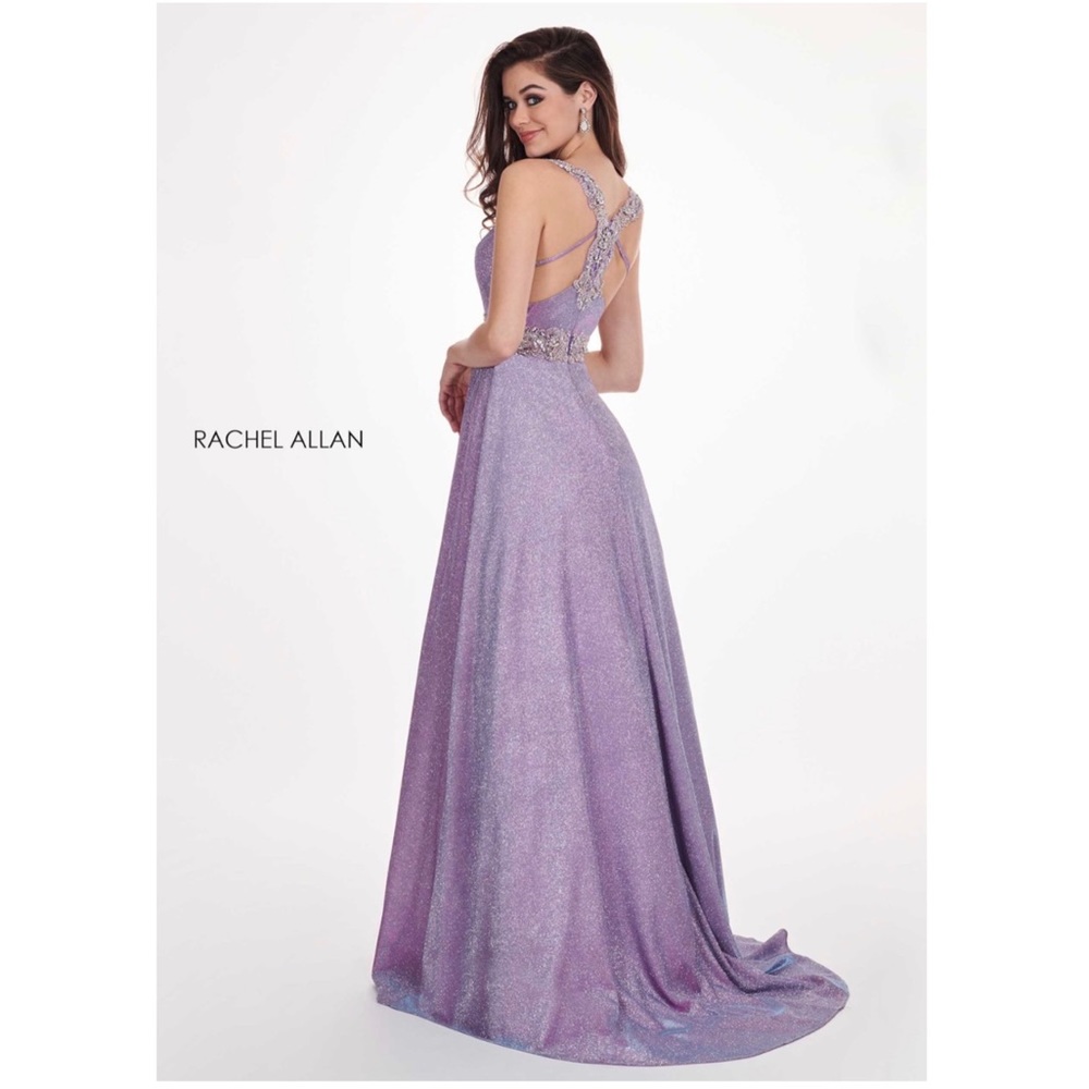 6547 Rachel Allan silver/lavender formal dress - Picture 2 of 6